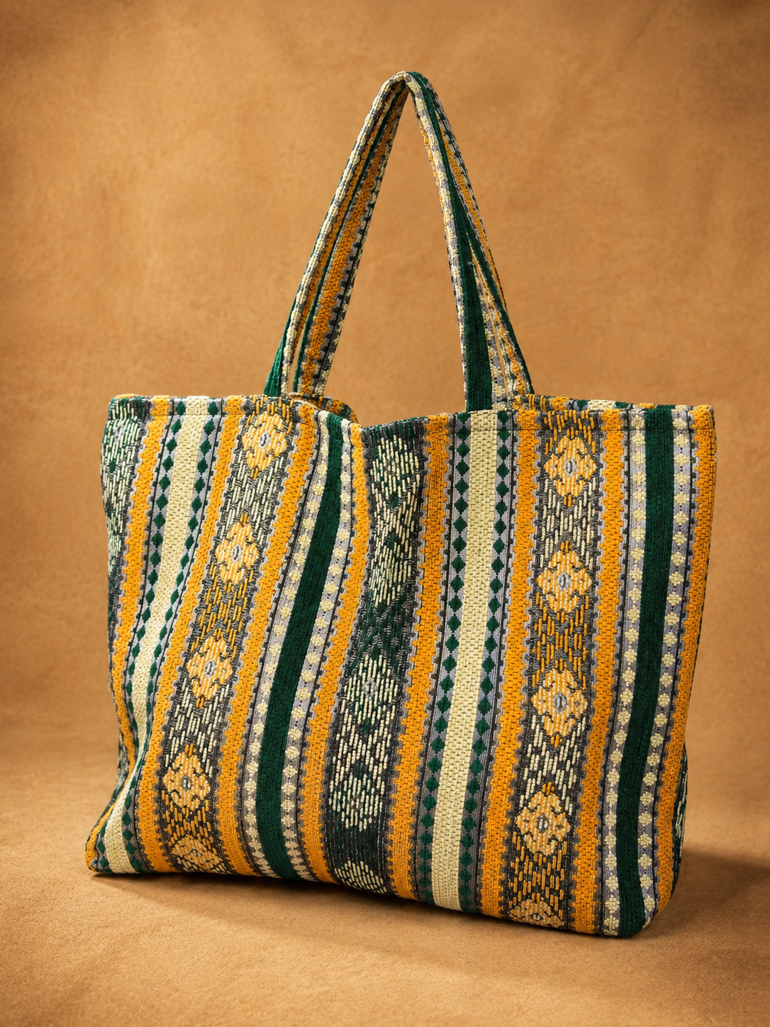 Handmade Berber Velvet Tote Bag – Large Moroccan Market Bag (60 × 50 cm)