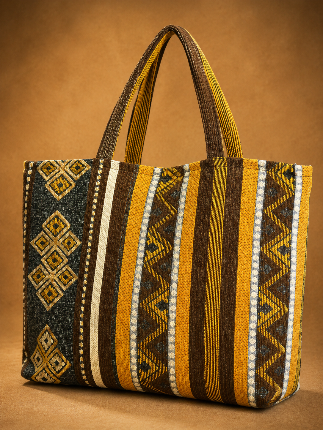 Handmade Berber Velvet Tote Bag – Large Moroccan Market Bag (60 × 50 cm)